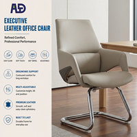 Chaise de bureau de direction Aston S-080C moderne de luxe ergonomique à dossier haut en cuir véritable, réglable en hauteur, pivotante, pour hôtel et chambre