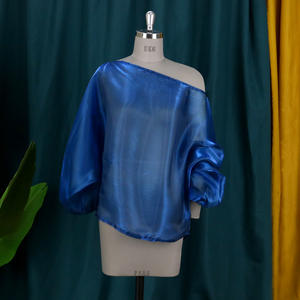 Blusa de Mujer con Hombros Descubiertos, Camisa Transparente con Manga Larga Tipo Farol, Sexy y Transparente, Nueva Moda de Primavera Verano para Mujer - Product Image 1