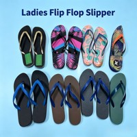 Modèle FLX024 à 0,48 $ – Stock en gros du Vietnam prêt à l'emploi – Sandales de plage fantaisie pour femmes avec de nombreux imprimés