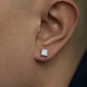 ต่างหูหยกหยูอิง ชุบทอง 18K เงินแท้ 925 ประดับมอสซาไนต์ทรงสี่เหลี่ยม สำหรับผู้หญิง - Product Image 5