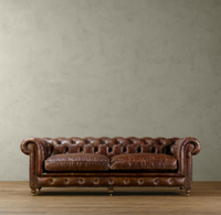 Rhoohill Custom ized American Design Wohnzimmer Italien Leders ofa Französisch Land Retro Echt leder Villa 3 Sitze Sofa