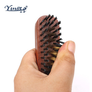 Cepillo para zapatos de madera Yinste con cerdas de pelo de cerdo para eliminar manchas, para uso doméstico. - Product Image 4