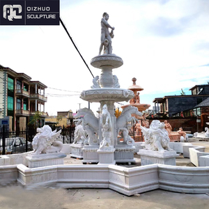 Gran jardín al aire libre Piedra Natural mármol blanco fuente de agua con figura estatua escultura - Product Image 2
