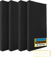 Paneles acústicos 120x60x5cm (48 "x 24" x 2 ") -Paneles de espuma absorbentes de sonido Egg Crate, reducción de ruido-NEGRO