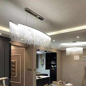 Pendentif à franges artistique créatif éclairage chaîne en aluminium hôtel plafond moderne gland lustre - Product Image 5