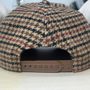 Großhandel Low MOQ Custom Vintage Hahnen tritt Plaid 3D Puff Snapback Hüte Low Profile Unstrukturierte <span class=keywords><strong>5</strong></span> <span class=keywords><strong>Panel</strong></span> Wolle Hüte Stickerei - Product Image 3