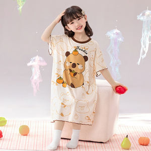 Bonito vestido <span class=keywords><strong>de</strong></span> princesa estampado <span class=keywords><strong>de</strong></span> dibujos animados, chándal, pijama <span class=keywords><strong>de</strong></span> manga corta para niñas, oferta <span class=keywords><strong>de</strong></span> verano para pequeñas princesas - Product Image 1