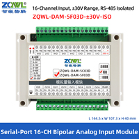 Module d'entrée analogique multi-canaux |   Modbus RTU 16 bits avec précision de 0,1 % |   Gamme 30V, RS-485, isolation CC 2500V |   Montage sur rail DIN