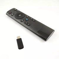 Reeshine Black Smart Q5 Wireless Air Mouse & Remote Kontrol Suara dengan Baterai AAA 5.1/5.2 Jangkauan 10m untuk Penggunaan TV Hotel