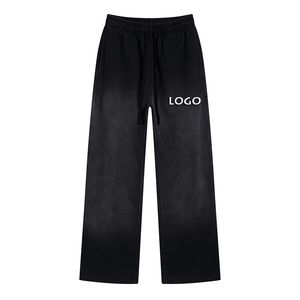 Pantalons pour hommes décontractés à cordon de serrage, lavés à l'eau chaude, vintage, teints par pulvérisation, personnalisés, 450 g, vente chaude - Product Image 4