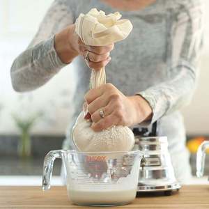 Sacs filtrants en coton à mailles fines réutilisables pour le thé, le lait, le café, le fromage, le lait de noix - Product Image 3