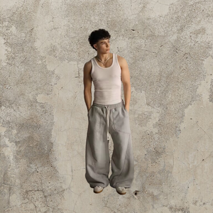 Pantalones de chándal con logotipo personalizado 100% algodón de calidad French Terry Streetwear pantalones de chándal holgados de peso pesado - Product Image 2