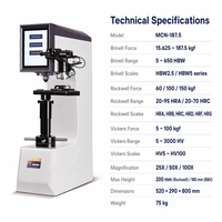 Digital Brinell Rockwell Vickers Hardness Tester 3-in-1 Universal Hardness Testing Machine 8" Touch Screen Auto Load