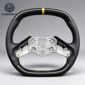 Volant personnalisé en fibre de carbone mate avec palettes de changement de vitesse pour Chevrolet Corvette C7, accessoires intérieurs - Product Image 4