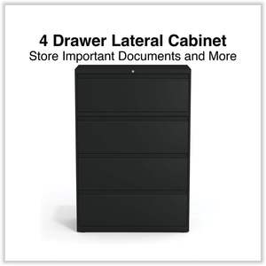 Archivador Lateral de Metal Negro Alera de 4 Piezas, 36 x 18.63 x 52.5 Pulgadas, con 4 Cajones para Archivos Tamaño Legal/Carta - Product Image 3