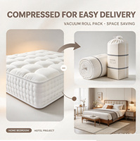 Matelas à ressorts ensachés indépendants, écologique, hypoallergénique, orthopédique, rafraîchissant, isolant les mouvements, enroulable en boîte, qualité hôtelière
