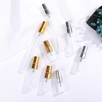 Flacon en verre cylindrique transparent de 2 ml, 3 ml, 5 ml, 10 ml, flacon pulvérisateur de parfum, haut de gamme, personnalisé, portable