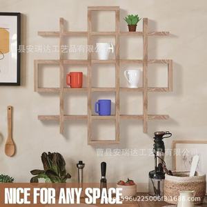 Wooden Wall Mounted Display <b>Shelf</b> 5 Layers Durable Storage <b>Rack</b> For Living Room - Product Image 4
