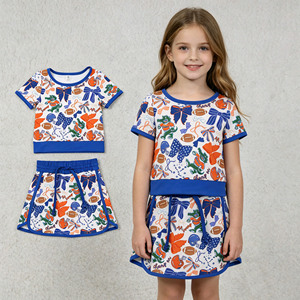 RTS Fashion University Team <b>Mascot</b> Bows Little Girls T-Shirt Skorts Skirt Shorts Liner Outfits Cheer Sister Kids Clothing Sets - Product Image 1