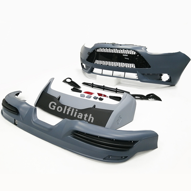 New PP Material Front and Rear Bumper Side Skirts Rear Wing Body Kit for Focus 2012-2013 ST