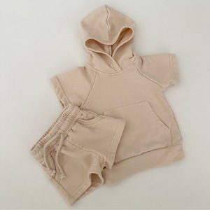 Ensemble de sweat-shirt en coton French Terry personnalisé pour enfants, sweat-shirt à manches courtes et short pour tout-petits, vêtements de maison pour enfants - Product Image 4