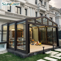 Véranda extérieure préfabriquée moderne avec toit en verre trempé double Low-E et structure en alliage d'aluminium – Solution économique pour chambre et villa