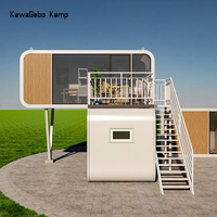 Kawagebo Kamp 20 pies personalización Apple cápsula casa comercial prefabricada Apple cabina doble piso 2 dormitorios para Hotel/Parque
