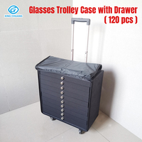 Vente en gros : Valise de présentation pour lunettes, écologique, grande capacité, durable, avec tiroir pour 120 paires de lunettes, portable