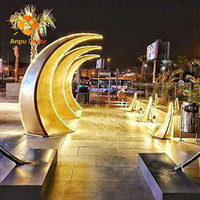 Lampu LED Patung Setengah Bulan Besar ANPU, Lampu Dekorasi Setengah Bulan untuk Penerangan Plaza dan Taman