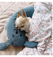 Dessin animé en forme de U chat chien oreillers de couchage lavable tissu oreillers pour animaux de compagnie moderne pour sommeil profond avec pas à pas