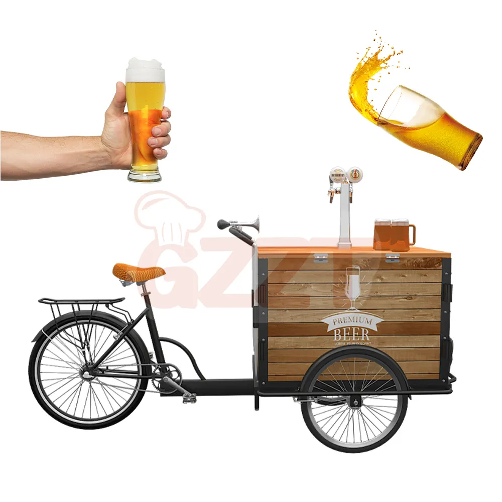 Triciclo móvil de 3 ruedas, carrito de comida rápida personalizable, para cerveza, café, helado, camión, a la venta, de China