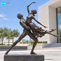 Sculpture de couple dansant en bronze, patine antique, laiton, cuivre, figurine de ballet personnalisée pour l'affichage dans les places publiques, les halls d'hôtels, les jardins et les villas