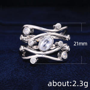 Anello in argento F395 con diamante taglio ovale, colore G naturale, gioiello da fidanzamento da donna - Product Image 5