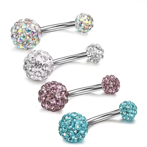 ZESEN 14g 316l in acciaio inox colori assortiti <span class=keywords><strong>anello</strong></span> <span class=keywords><strong>ombelico</strong></span> doppio cristallo epossidico sfere <span class=keywords><strong>ombelico</strong></span> <span class=keywords><strong>ombelico</strong></span> <span class=keywords><strong>anello</strong></span> <span class=keywords><strong>Piercing</strong></span> corpo gioielli - Product Image 3