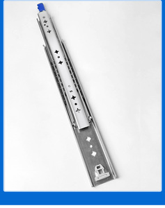 Glissière de tiroir encastrée en acier laminé à froid robuste Leiry, longueur 16, capacité 100-200 kg, fermeture amortie, design industriel, 53 mm - Product Image 5