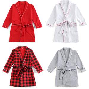 Personalizado Buffalo Plaid Navidad hermano conjunto de pijamas a juego rojo Plaid estampado franela Pijamas bebé niña camisón - Product Image 2