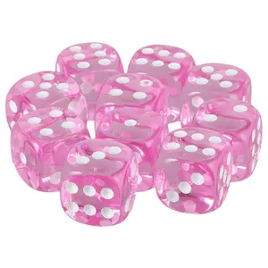 Cross-border supply 16mm corner transparent dice Mahjong dice multi-color option 1.6cm Acrylic dice wholesale