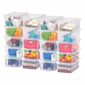 2025 Hot Sale Modern Freestanding Acrylic Closet Shelves Rectangle Custom Clear <b>Stackable</b> Plastic <b>Containers</b> Box <b>Storage</b> for - Product Image 1