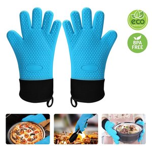 <b>Silicone</b> Oven Mitts Non-Slip and Heat Resistant Pot Holders Microwave Gloves for <b>Baking</b> BBQ Hot Pot Kitchen Accessories - Product Image 2
