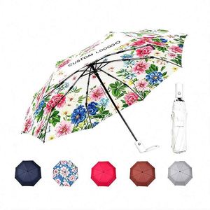 Parapluie pliant compact, moderne, élégant, portable, fiable, avec impression personnalisée, ouverture manuelle, sérigraphie, nervures renforcées, imperméable - Product Image 1
