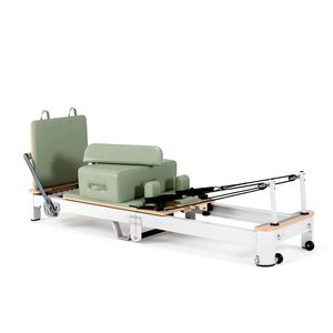 <span class=keywords><strong>Reformer</strong></span> Pilates Portable Pliable en Acier pour Usage Domestique, Équipement de Yoga et d'Entraînement de l'Équilibre, Lit de Pilates Blanc - Product Image 2