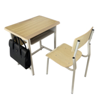 Ensemble de bureau et chaise scolaire moderne de haute qualité, écologique, avec plateau en bois pour une utilisation en classe, montage facile