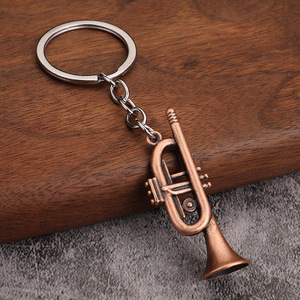 Khuyến mãi thời trang mini thiết kế trumpet Saxophone kim loại móc chìa khóa nhạc cụ Keychain quà lưu niệm sáng tạo Keychain Quà Tặng - Product Image 4