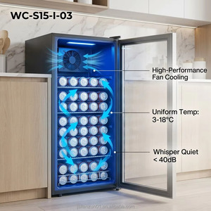 Réfrigérateur à vin encastrable OEM 87L de luxe, mini-réfrigérateur à champagne en acier inoxydable, présentoir à vin domestique, refroidisseur de bière et de boissons - Product Image 2