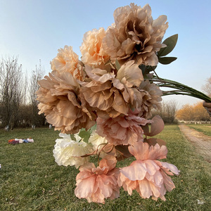 Fleurs artificielles Queyiyi, pivoines à 5 têtes, longues tiges, réalistes, pour la décoration de mariage, de la maison et des hôtels - Product Image 2