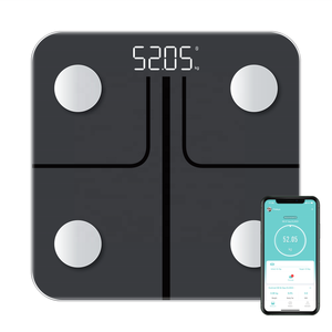 <span class=keywords><strong>Balance</strong></span> de salle de bain numérique à piles en verre trempé FG2317LB avec une capacité de 180 kg pour l'analyse de la graisse corporelle <span class=keywords><strong>et</strong></span> de l'hydratation - Product Image 1