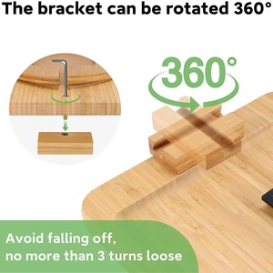 Sofa Tray Wooden <b>Tablet</b> <b>Stand</b> Adjustable With Holder <b>For</b> Breakfast Snack Use - Product Image 2