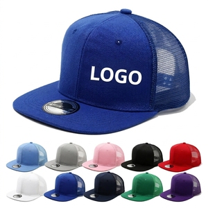Custom Logo <strong>Flat</strong> Bill Mesh Trucker <strong>Cap</strong> 6 Panel Sunproof Wholesale Solid Color Outdoor Sports Casual Daily <strong>Summer</strong> Baseball <strong>Cap</strong> - Product Image 1