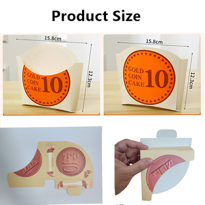 กล่องกระดาษบรรจุภัณฑ์วาฟเฟิลเหรียญชีส 10 เยน เหรียญแพนเค้ก เหรียญขนมปังชีส - Product Image 3