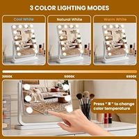 Miroir de maquillage à 14 ampoules LED 360° °   Miroir de maquillage rotatif pour table de toilette et chambre à coucher